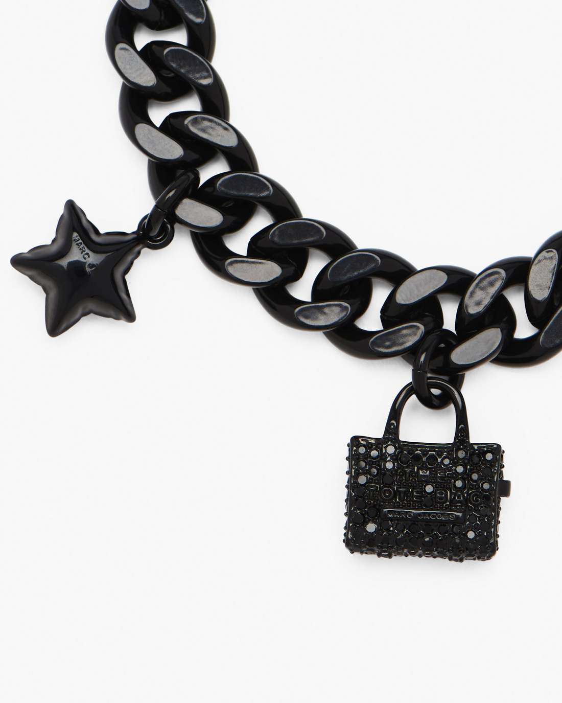 Marc Jacobs The Pave Mini Icon Charm Bracelet Black/Black Crystal