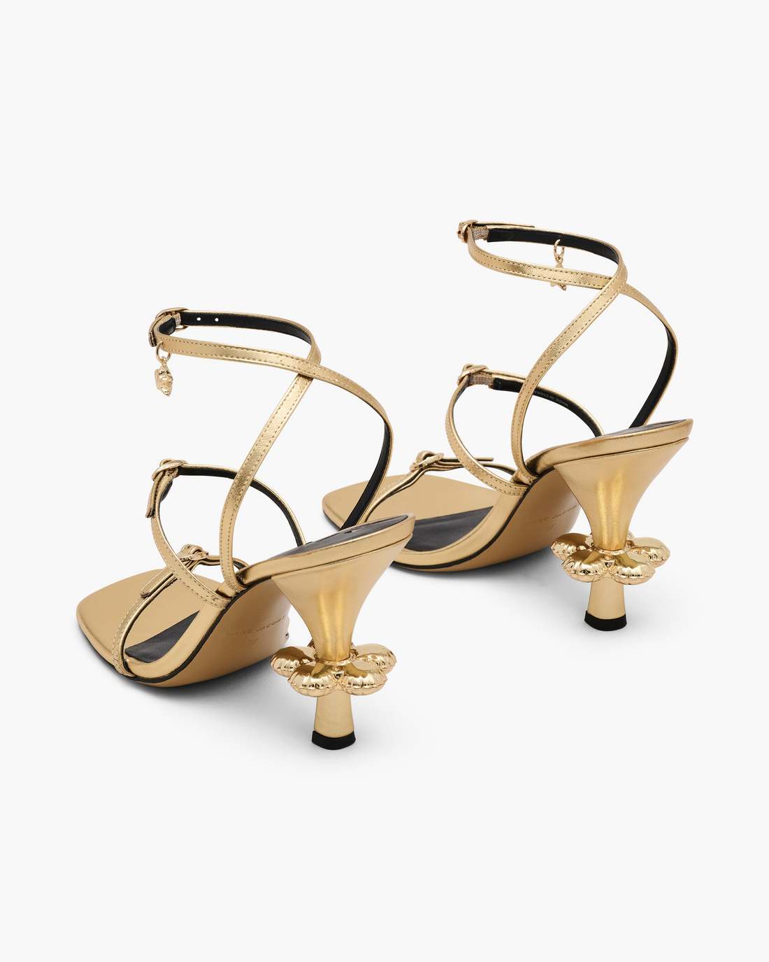 Marc Jacobs The Metallic Leather Daisy Heel Gold