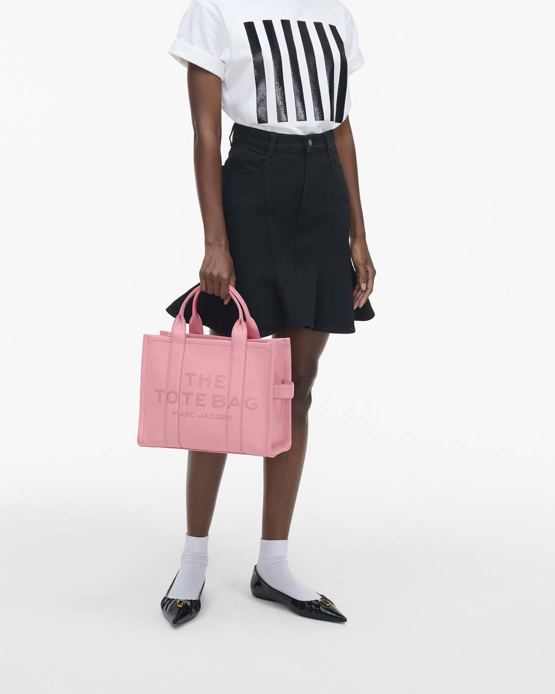 Marc Jacobs The Leather Medium Tote Bag Ribbon Pink