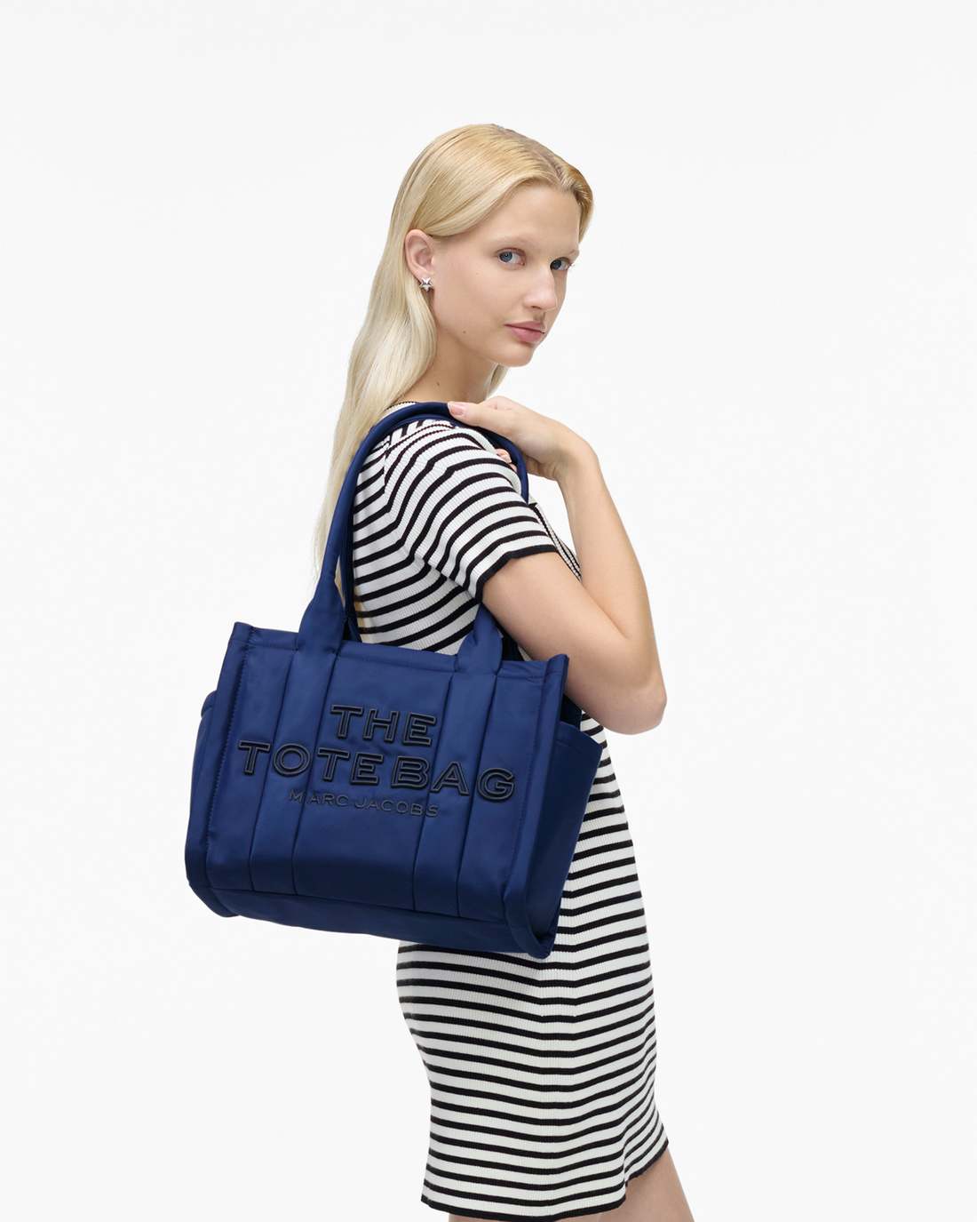 Marc Jacobs The Puffy Nylon Medium Tote Bag Blue Sea