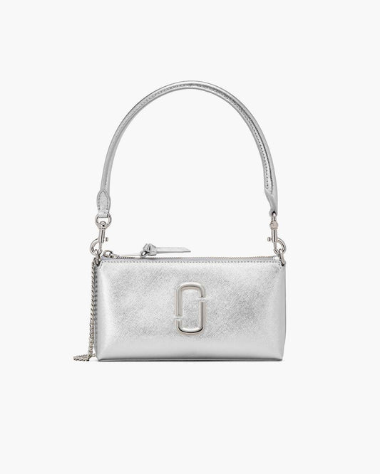 Marc Jacobs The Metallic Snapshot Convertible Shoulder Bag Silver