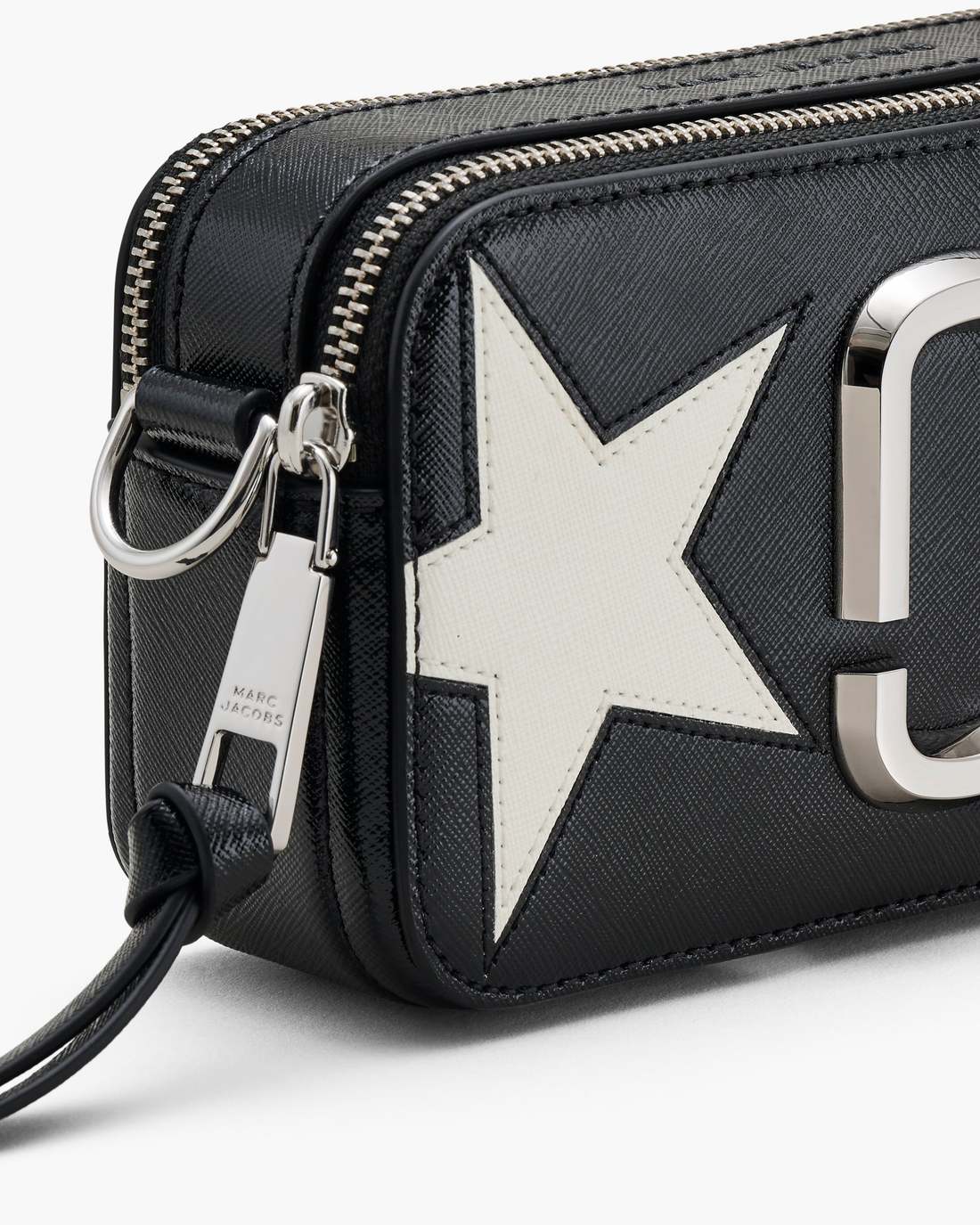 Marc Jacobs The Star Patchwork Leather Snapshot Black/White