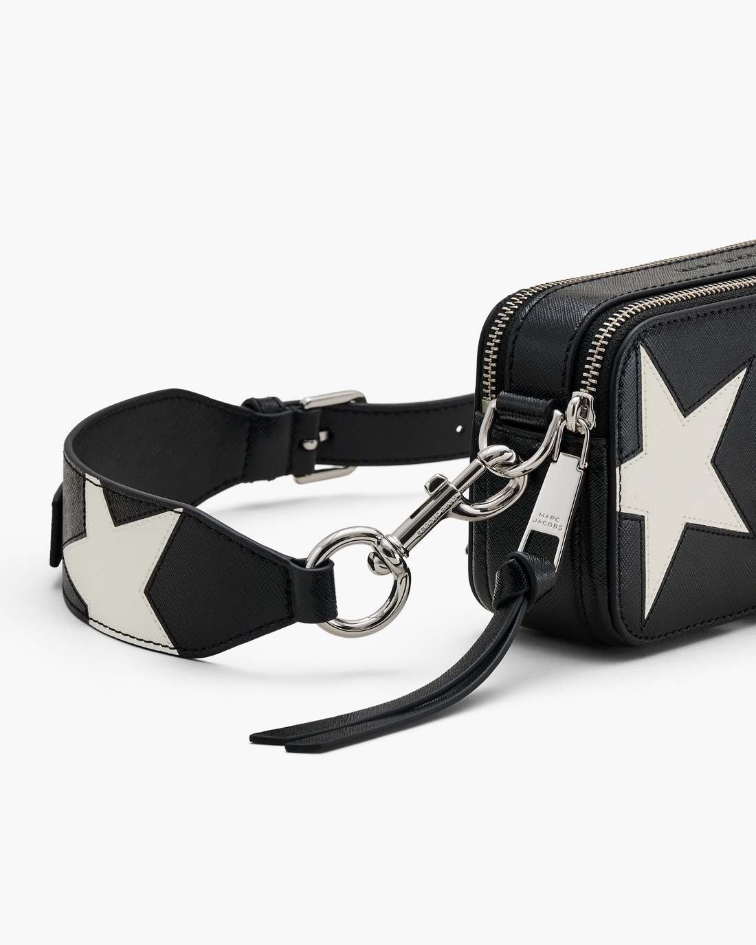 Marc Jacobs The Star Patchwork Leather Snapshot Black/White