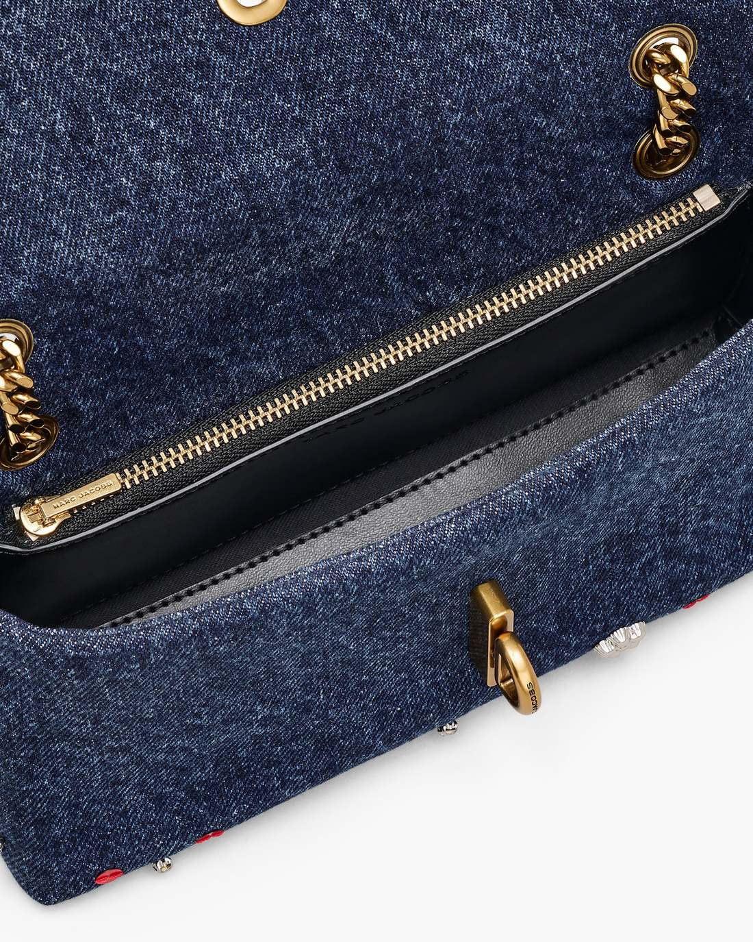 Marc Jacobs The Trinket Charm Denim Dual Chain Mini Bag Medium Wash Multi