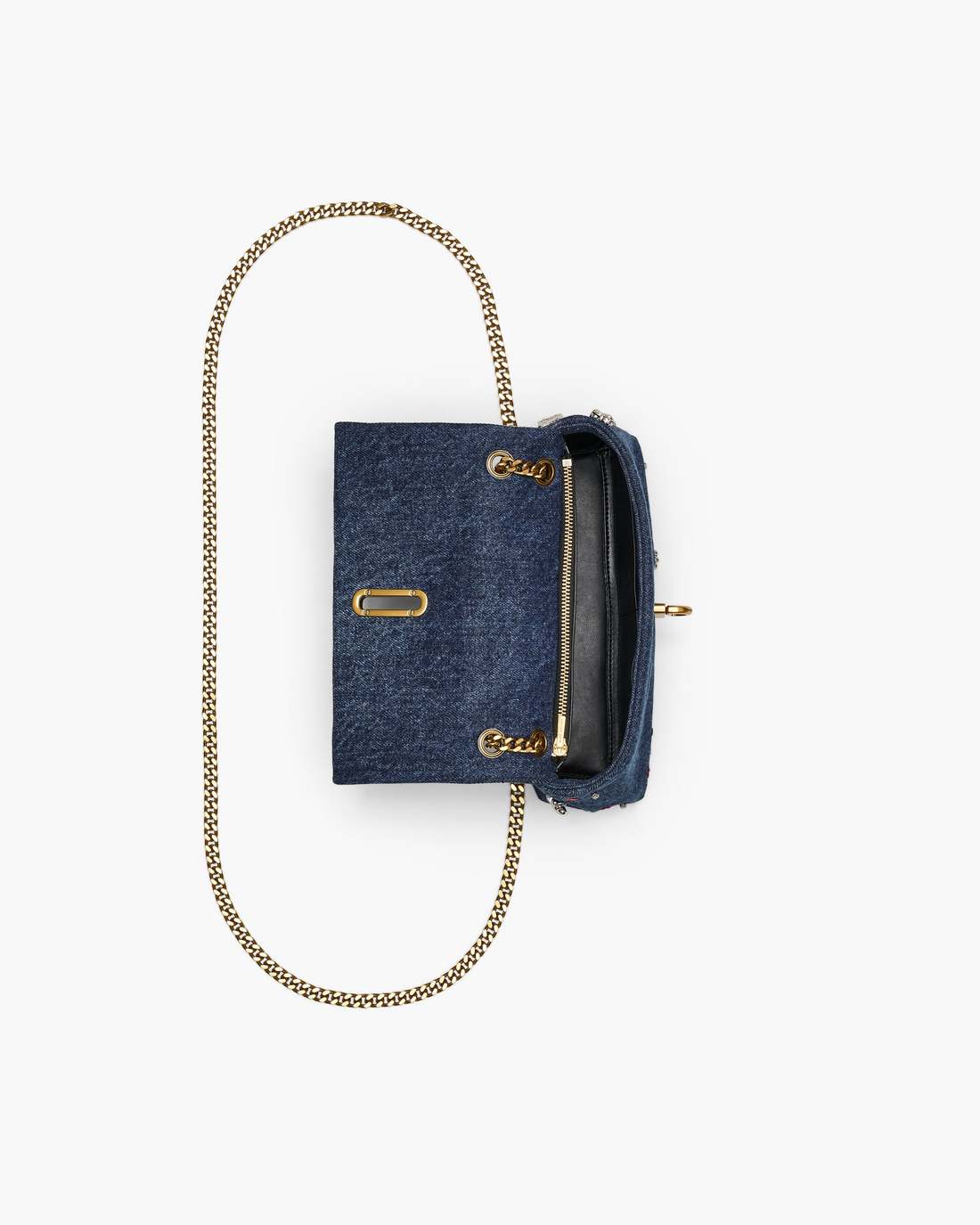 Marc Jacobs The Trinket Charm Denim Dual Chain Mini Bag Medium Wash Multi