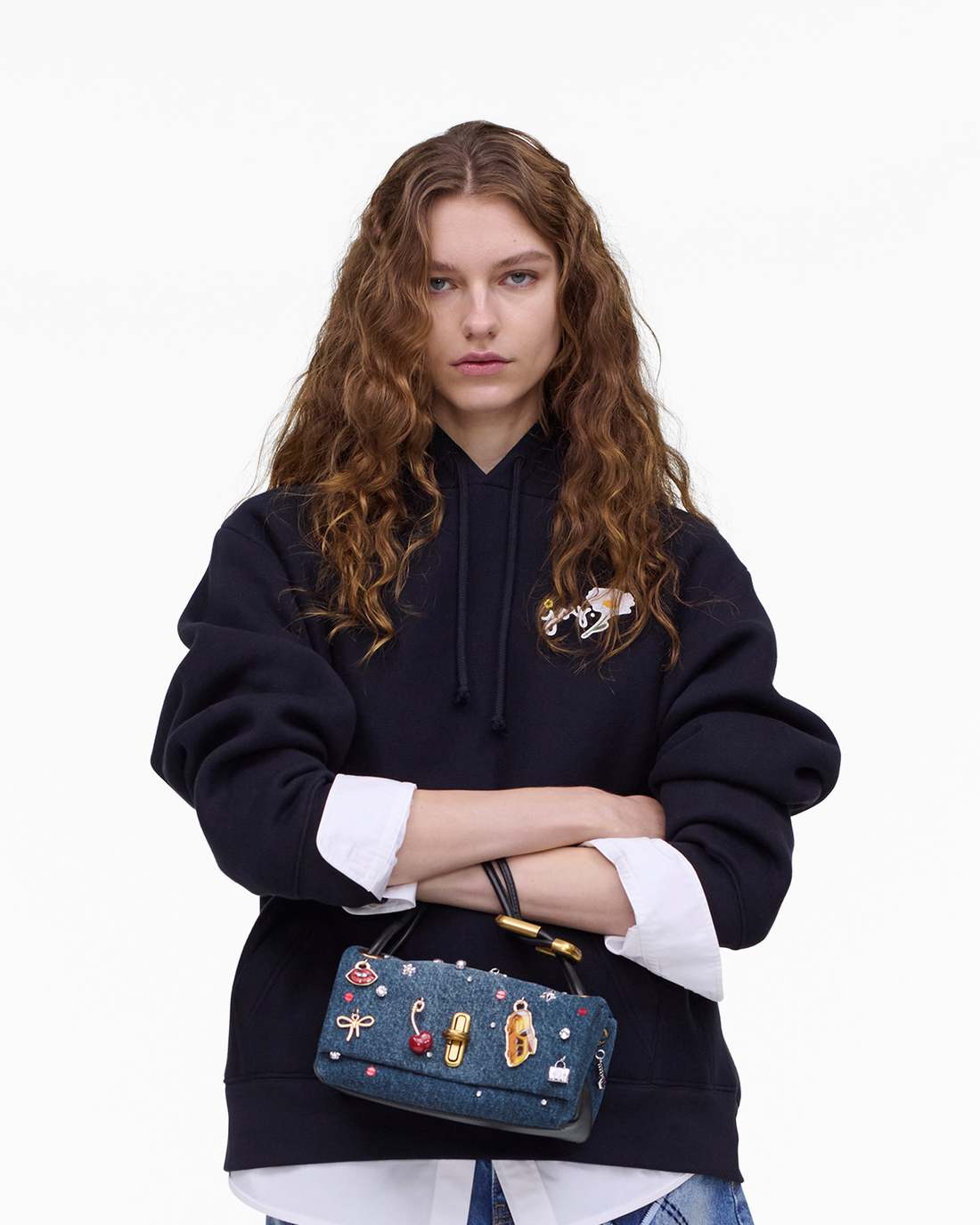Marc Jacobs The Trinket Charm Denim Mini Dual Bag Medium Wash Multi