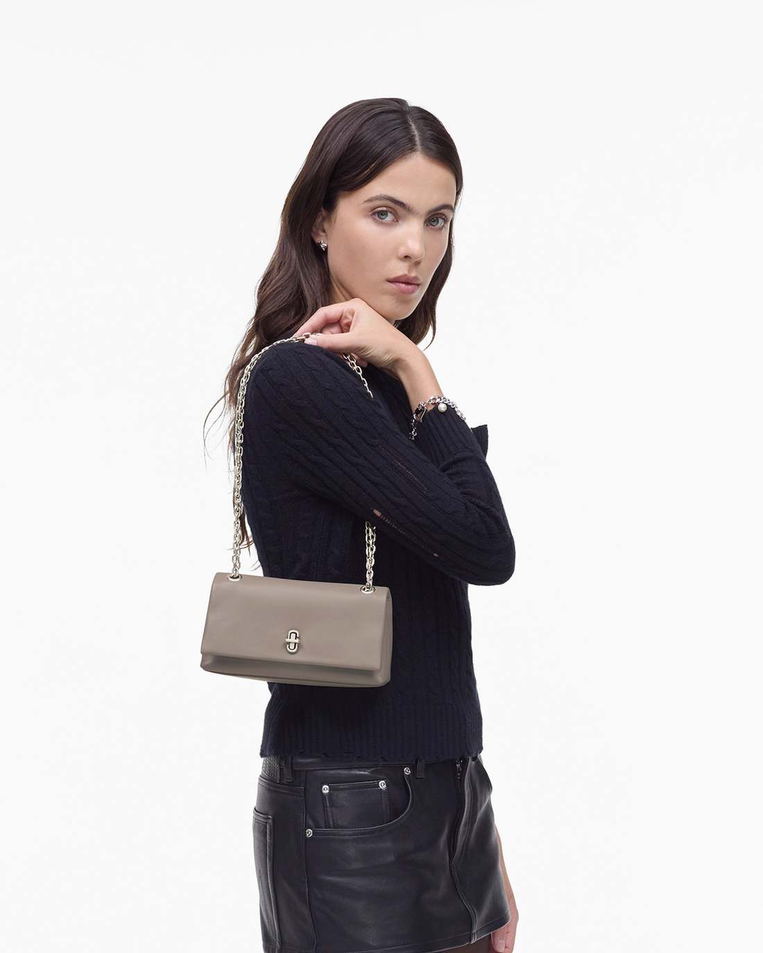 Marc Jacobs The Dual Chain Mini Bag Cement