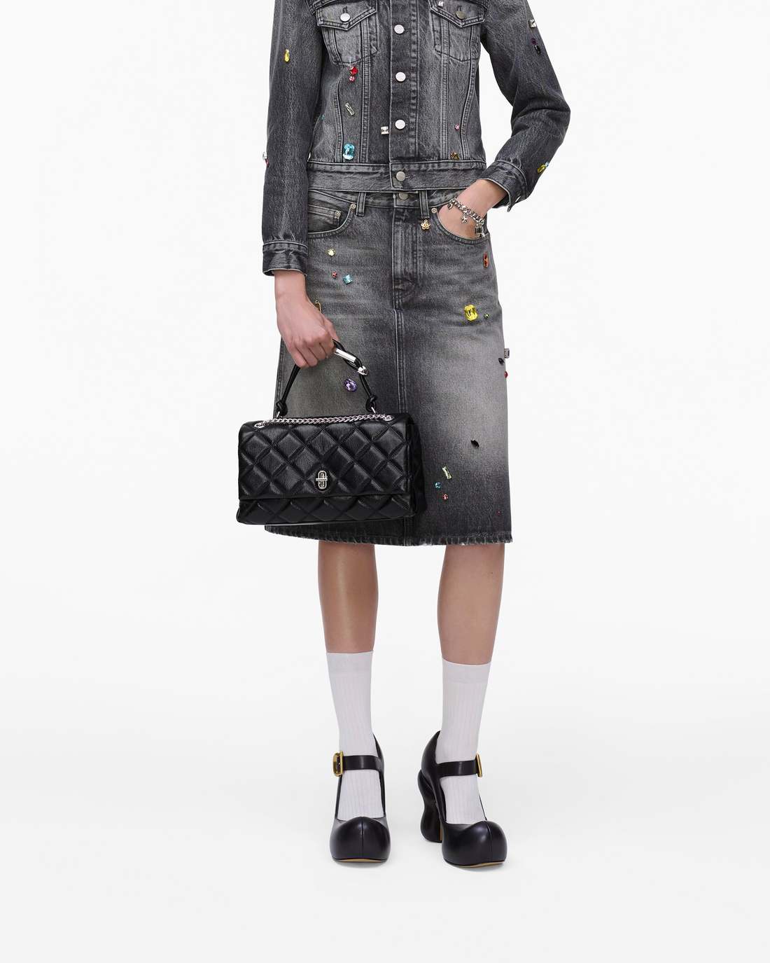 Marc Jacobs The Quilted Dual Convertible Shoulder Bag Black