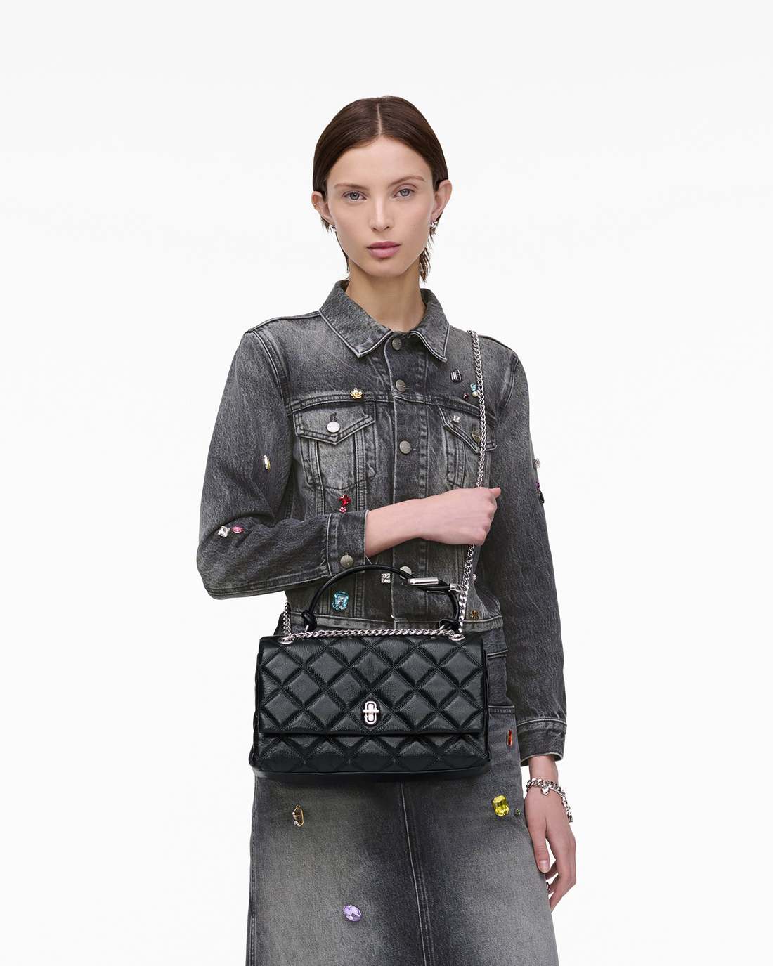 Marc Jacobs The Quilted Dual Convertible Shoulder Bag Black