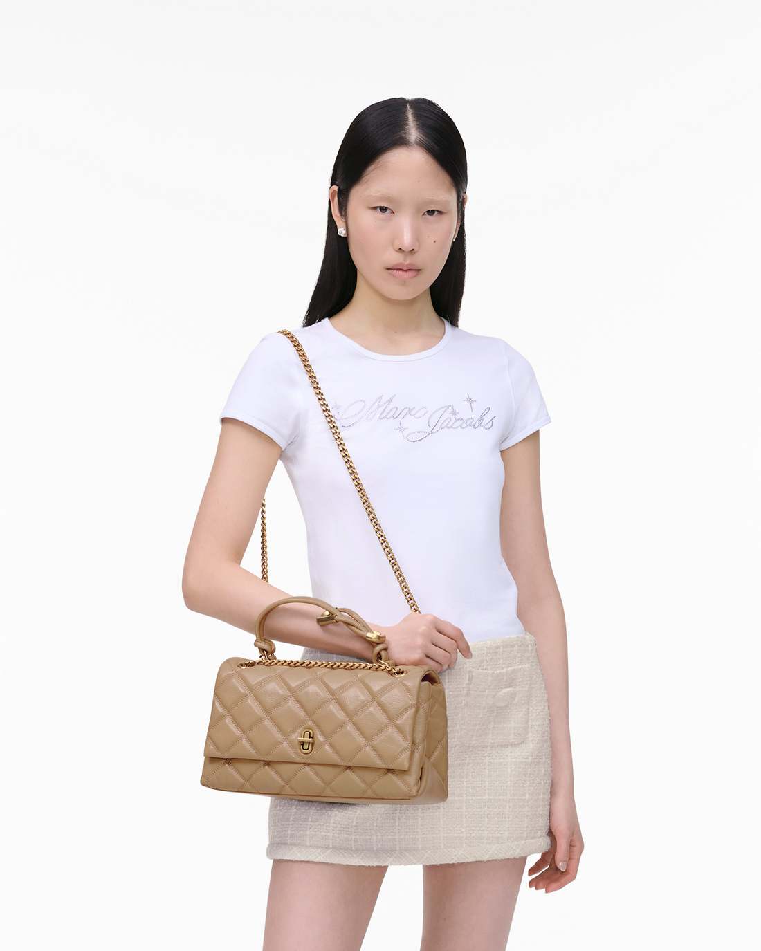 Marc Jacobs The Quilted Dual Convertible Shoulder Bag Camel