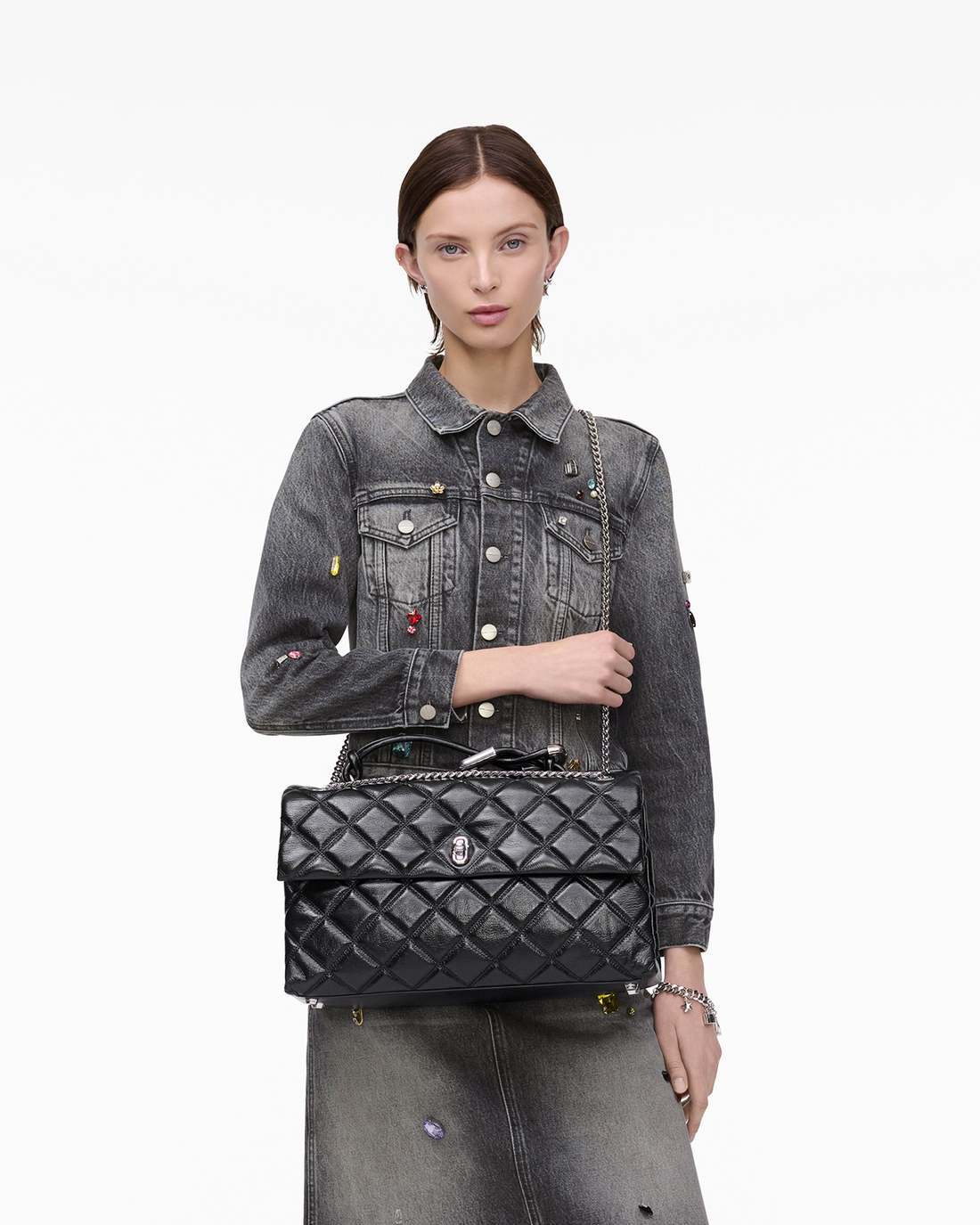 Marc Jacobs The Quilted XL Dual Convertible Shoulder Bag Black