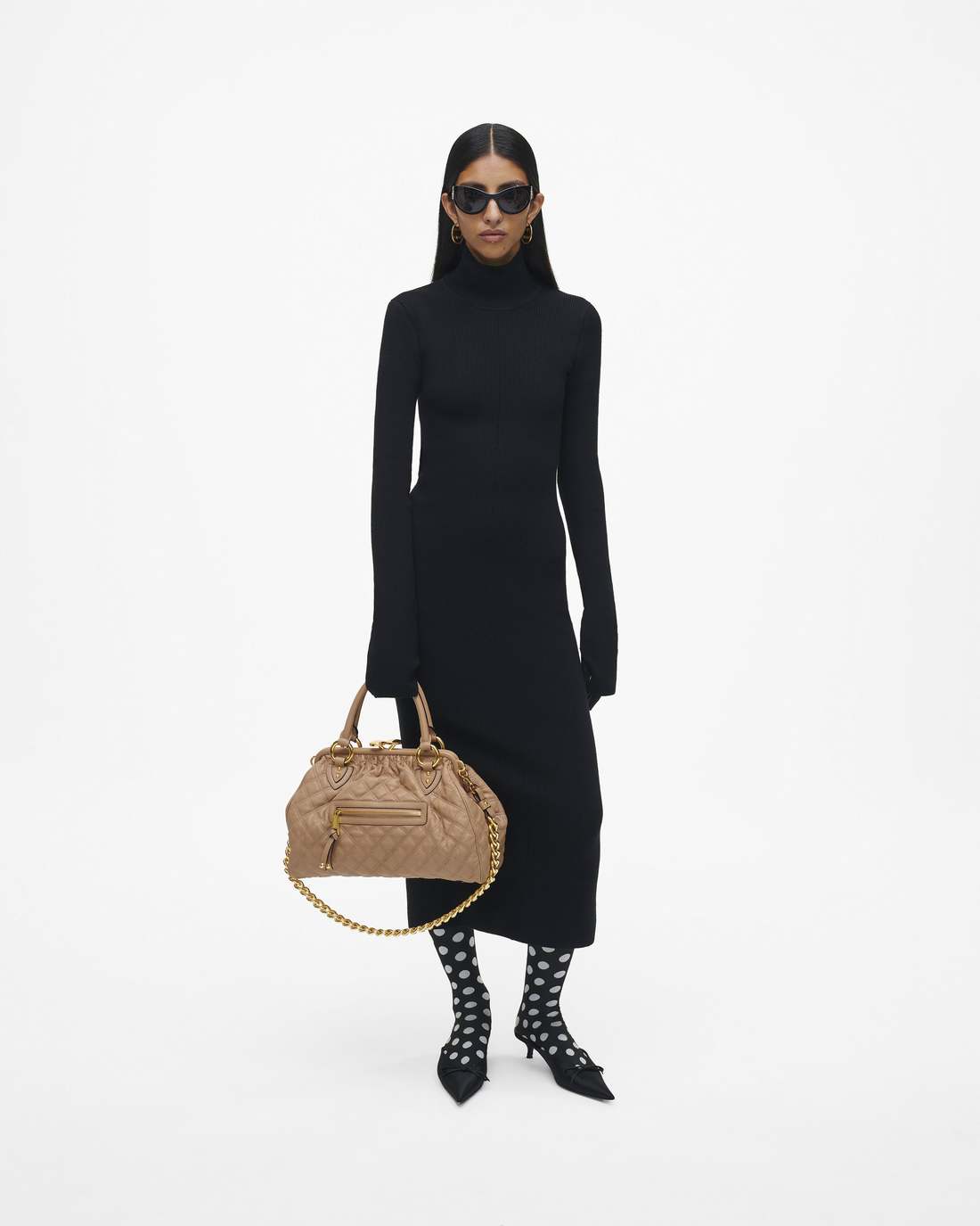 Marc Jacobs Re-Edition Quilted Leather Stam Bag Camel