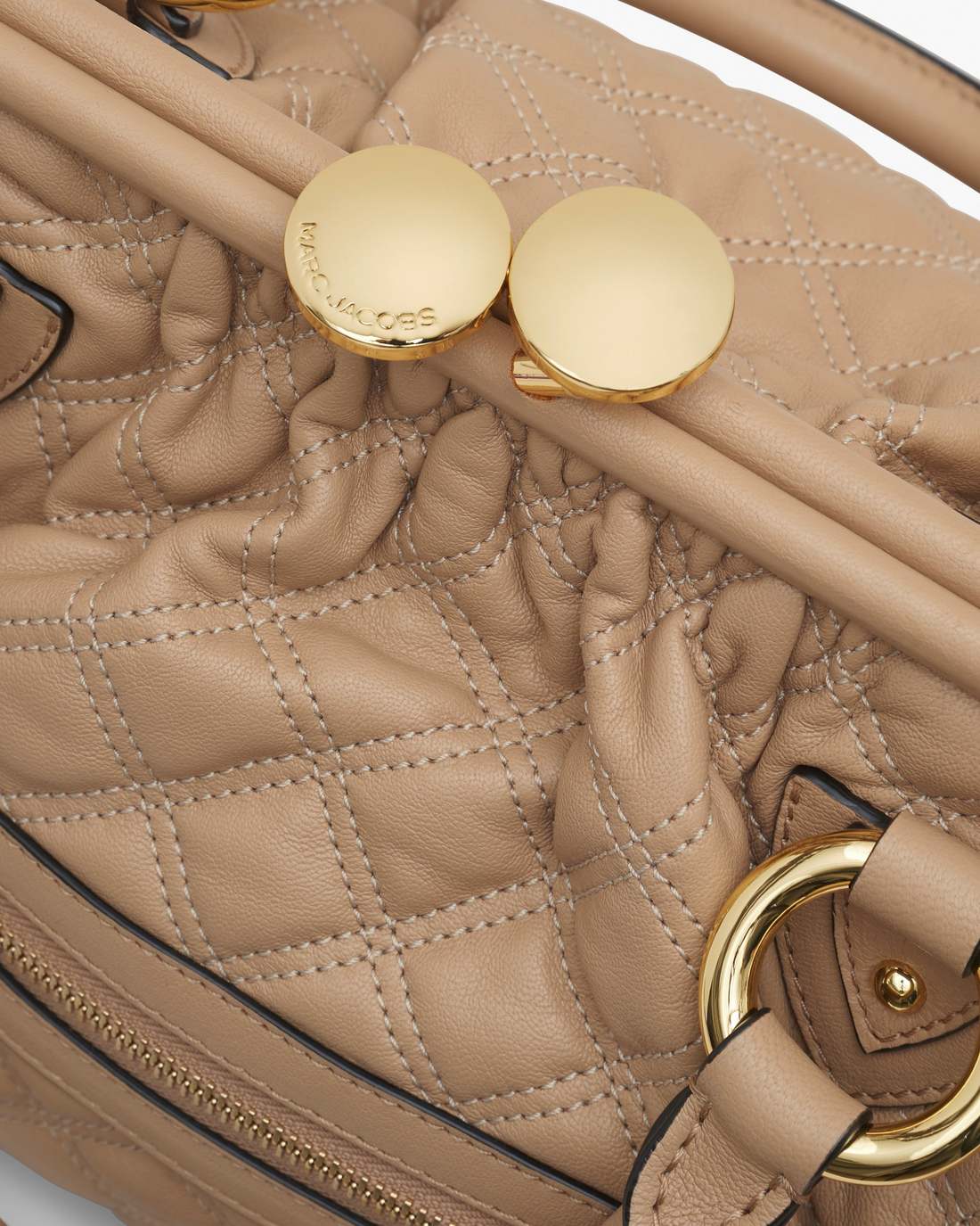 Marc Jacobs Re-Edition Quilted Leather Stam Bag Camel