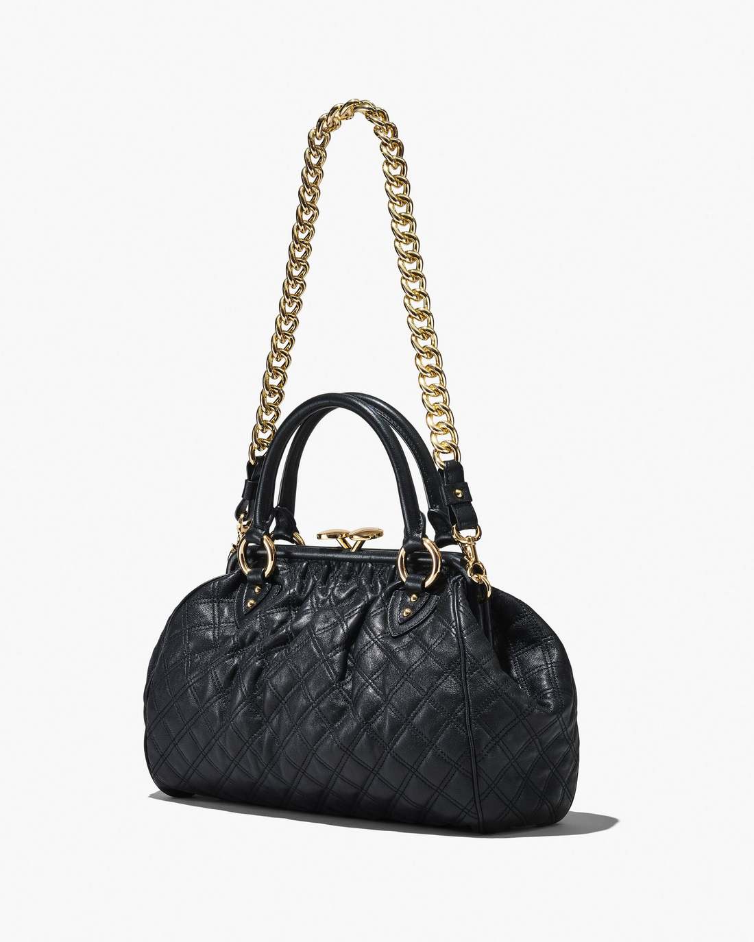 Marc Jacobs Re-Edition Quilted Leather Stam Bag Black