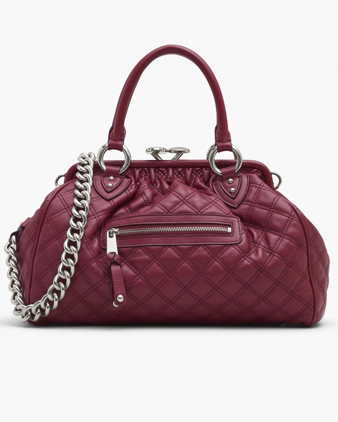 Marc Jacobs Re-Edition Quilted Leather Stam Bag Cherry