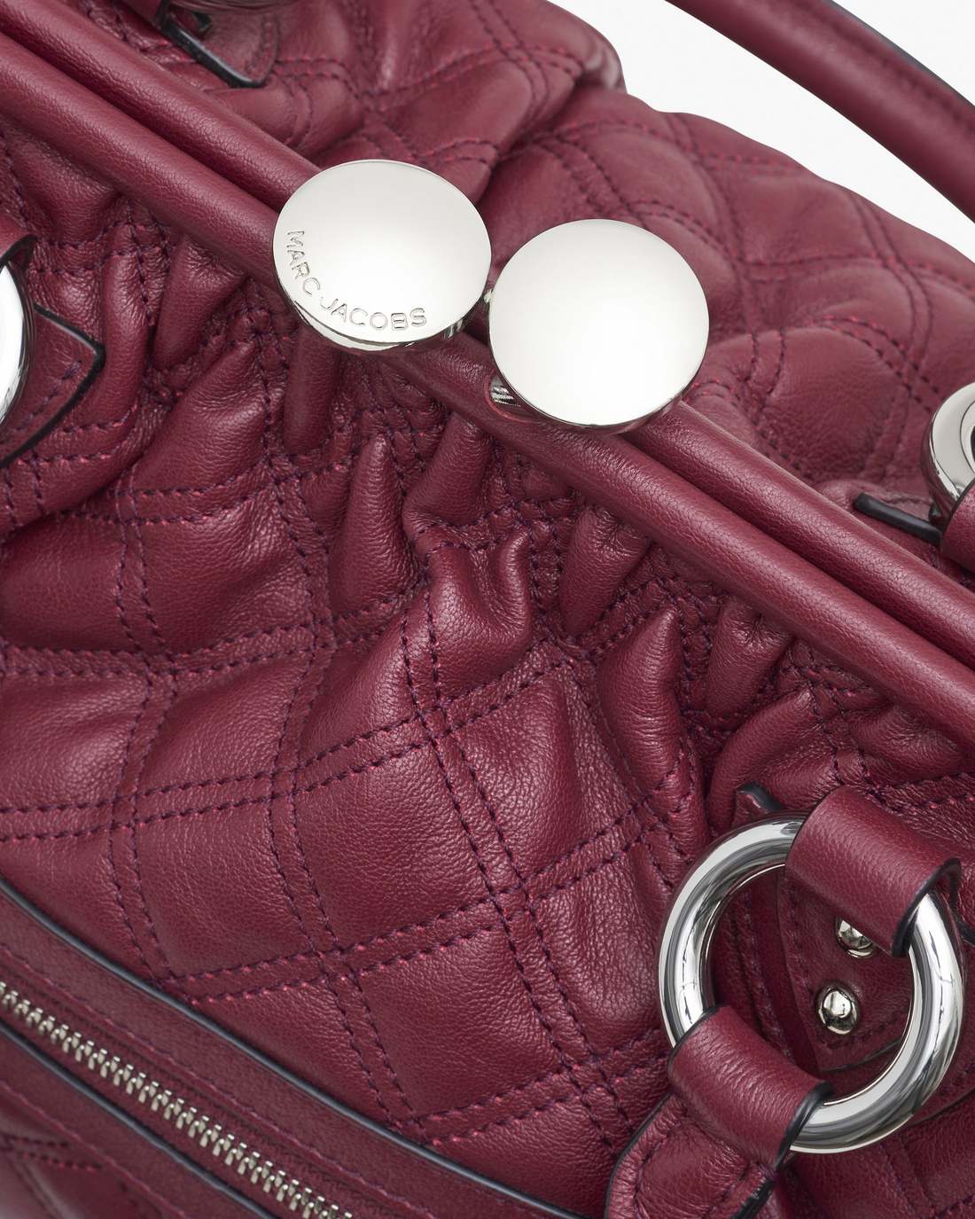 Marc Jacobs Re-Edition Quilted Leather Stam Bag Cherry
