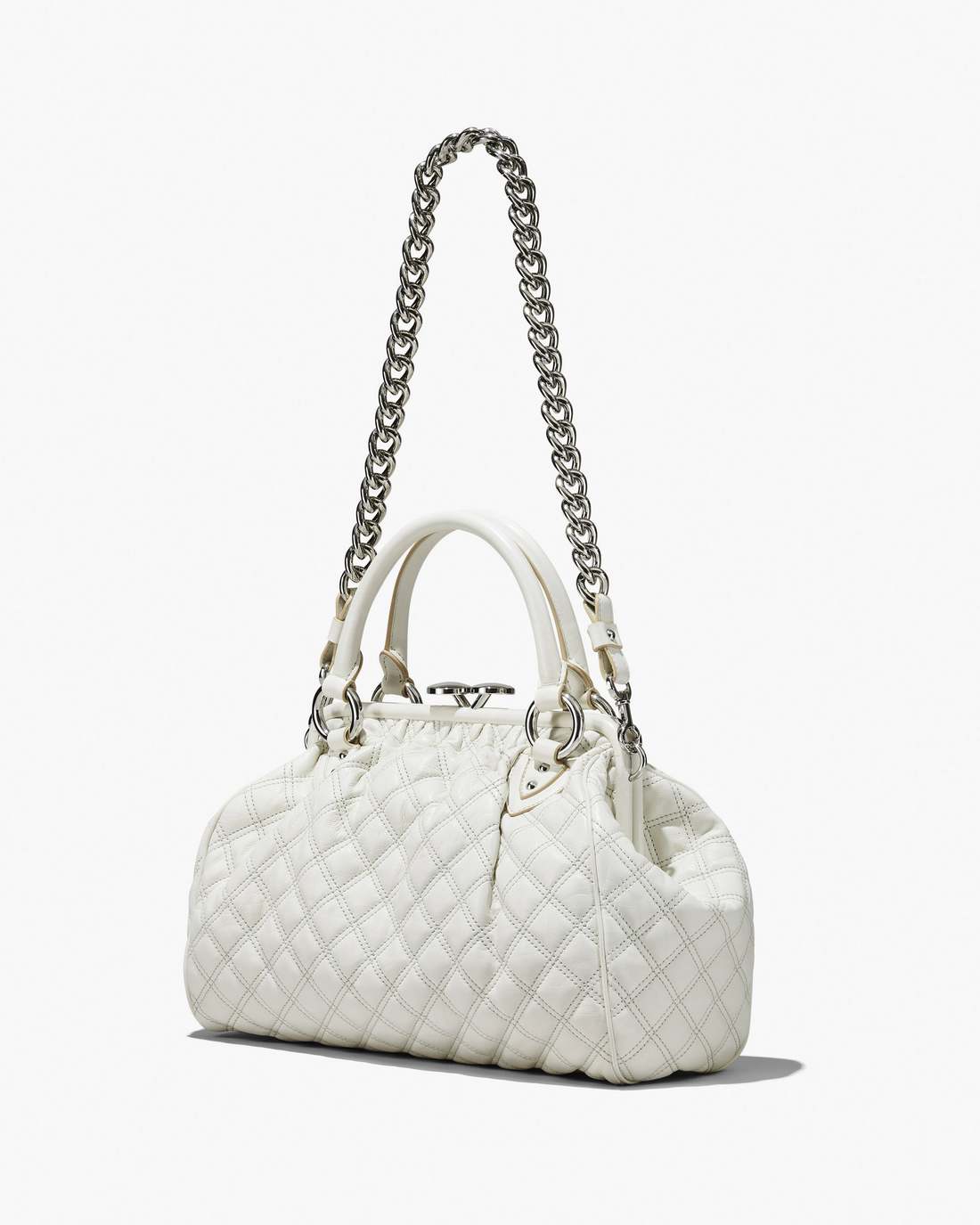 Marc Jacobs Re-Edition Quilted Leather Stam Bag Cloud White