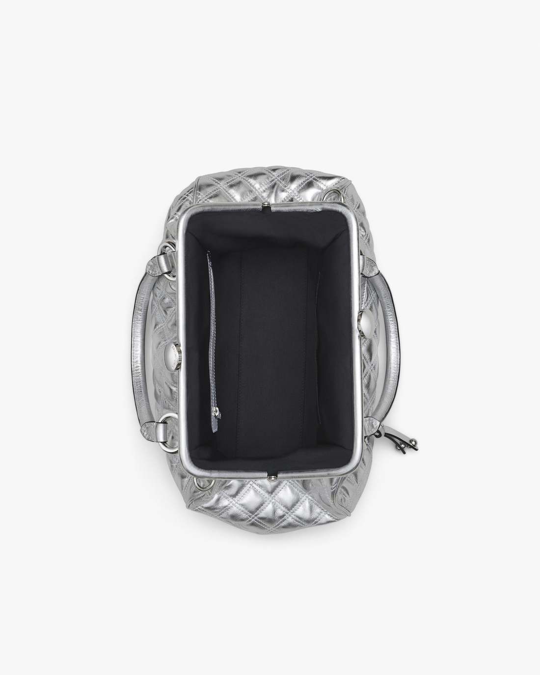 Marc Jacobs Re-Edition Quilted Metallic Leather Stam Bag Silver