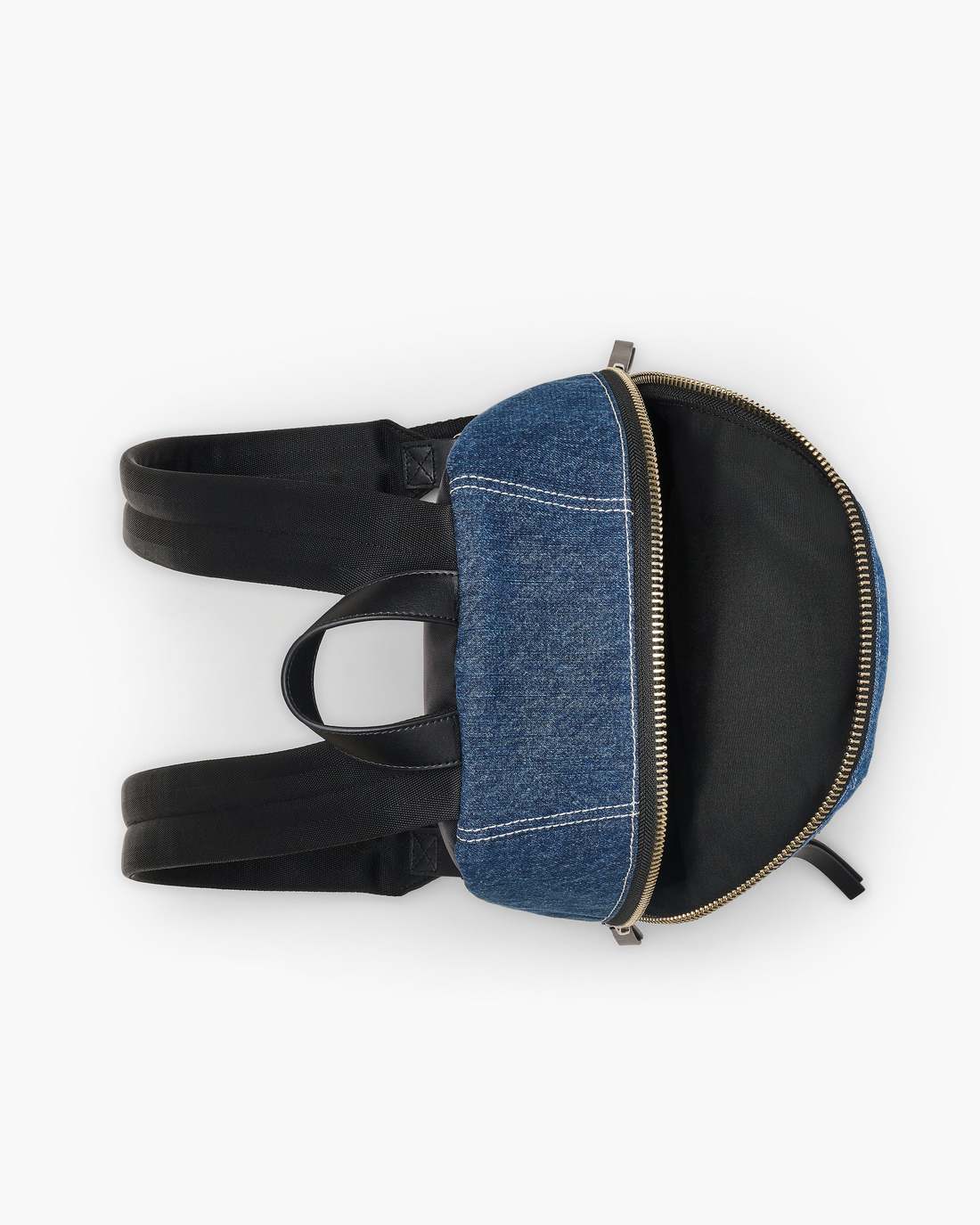Marc Jacobs The Biker Colorblock Denim Medium Backpack Indigo Multi