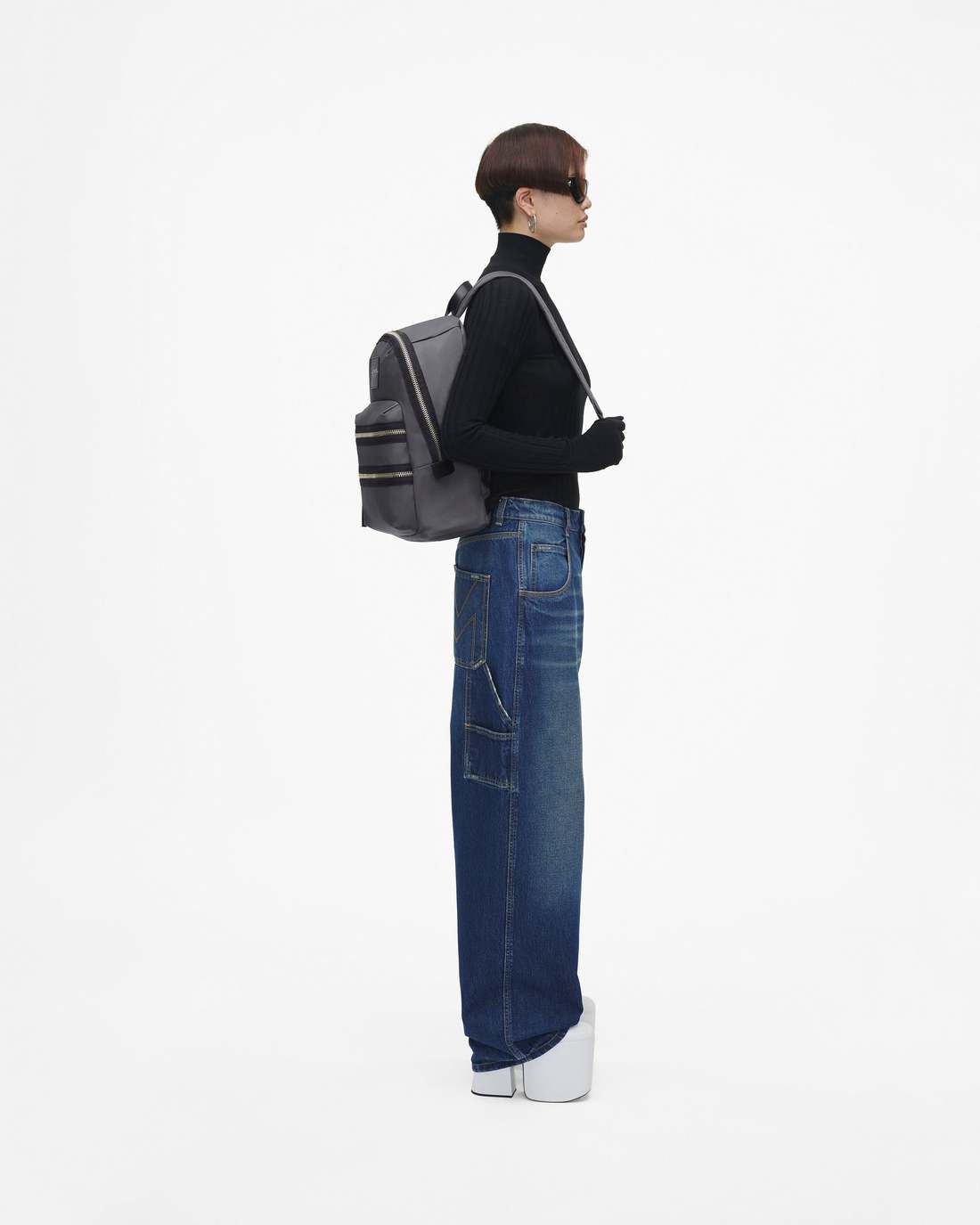 Marc Jacobs The Biker Nylon Large Backpack Dark Shadow