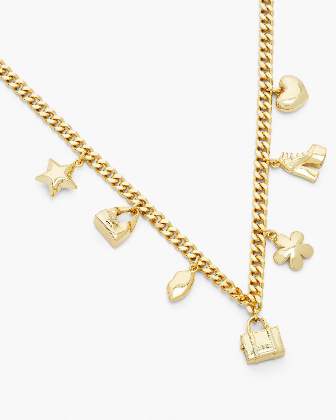 Marc Jacobs The Mini Icon Charm Necklace Light Antique Gold