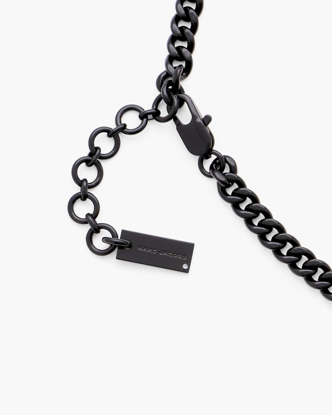 Marc Jacobs Mini Icon Pave Charm Necklace Black/Black Crystal