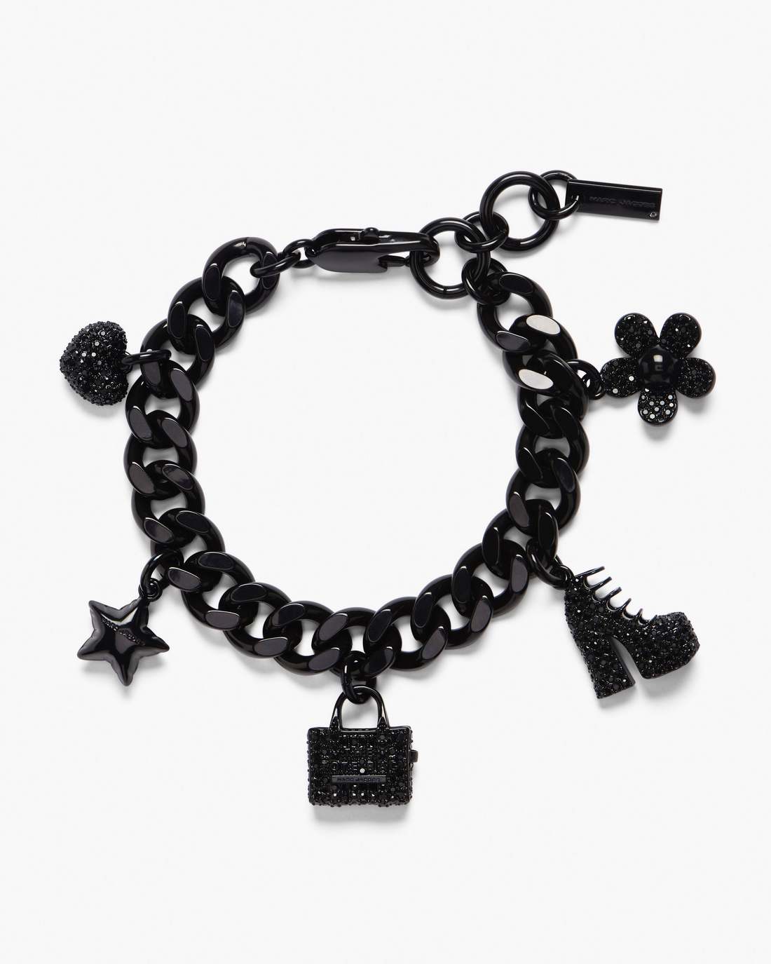 Marc Jacobs The Pave Mini Icon Charm Bracelet Black/Black Crystal