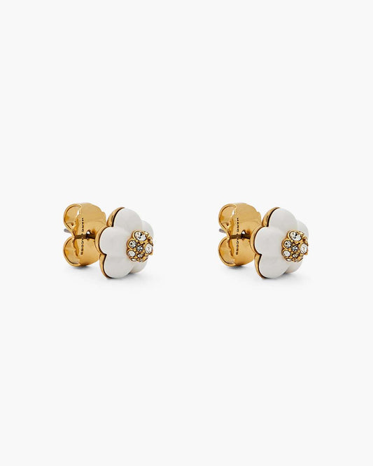 Marc Jacobs The Daisy Stud Earrings Gold/White