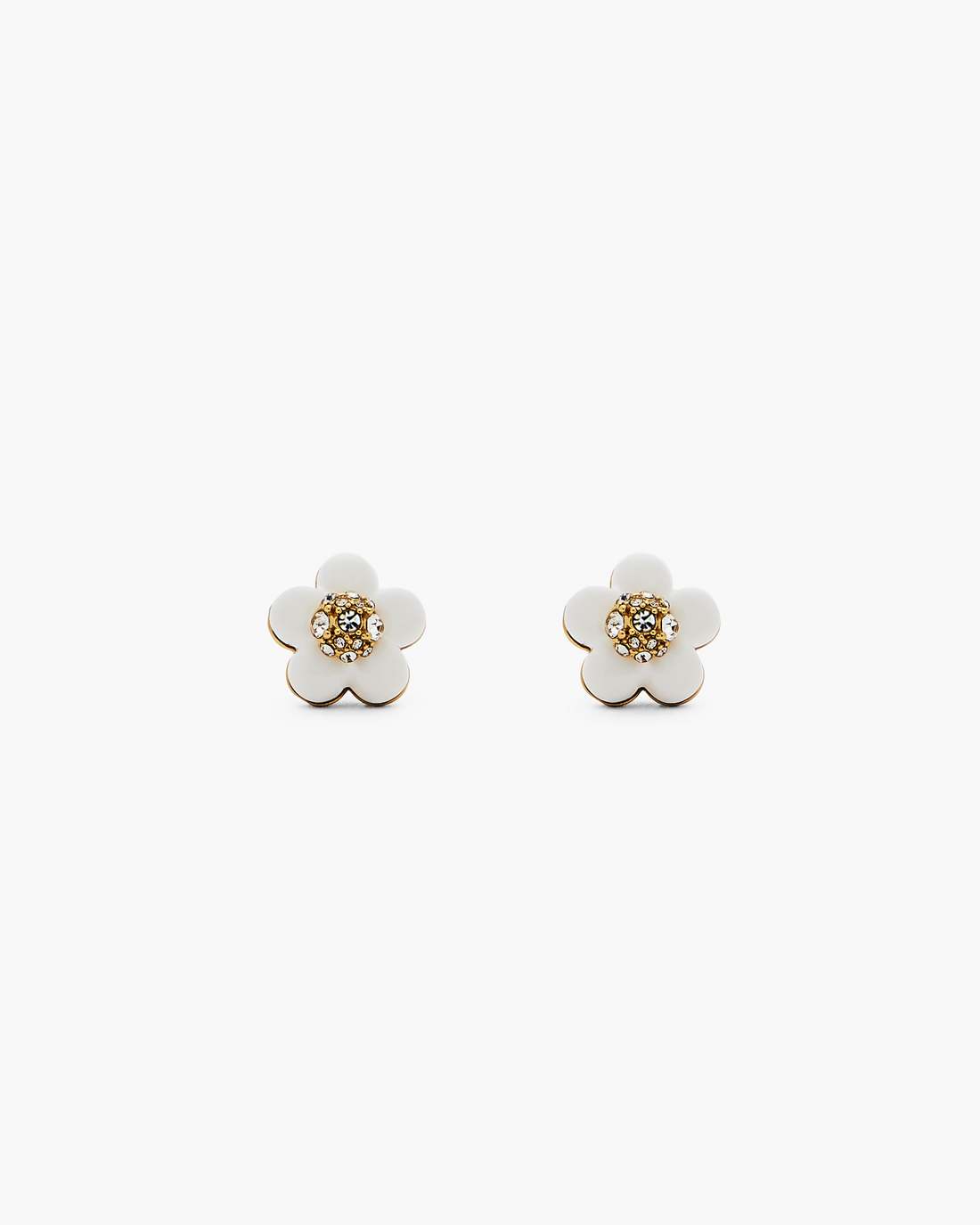Marc Jacobs The Daisy Stud Earrings Gold/White