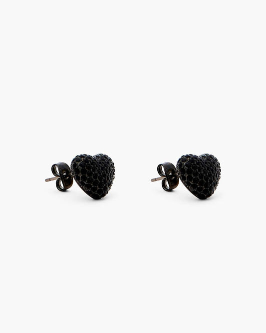 Marc Jacobs The Heart Balloon Pave Earrings Black/Black Crystal