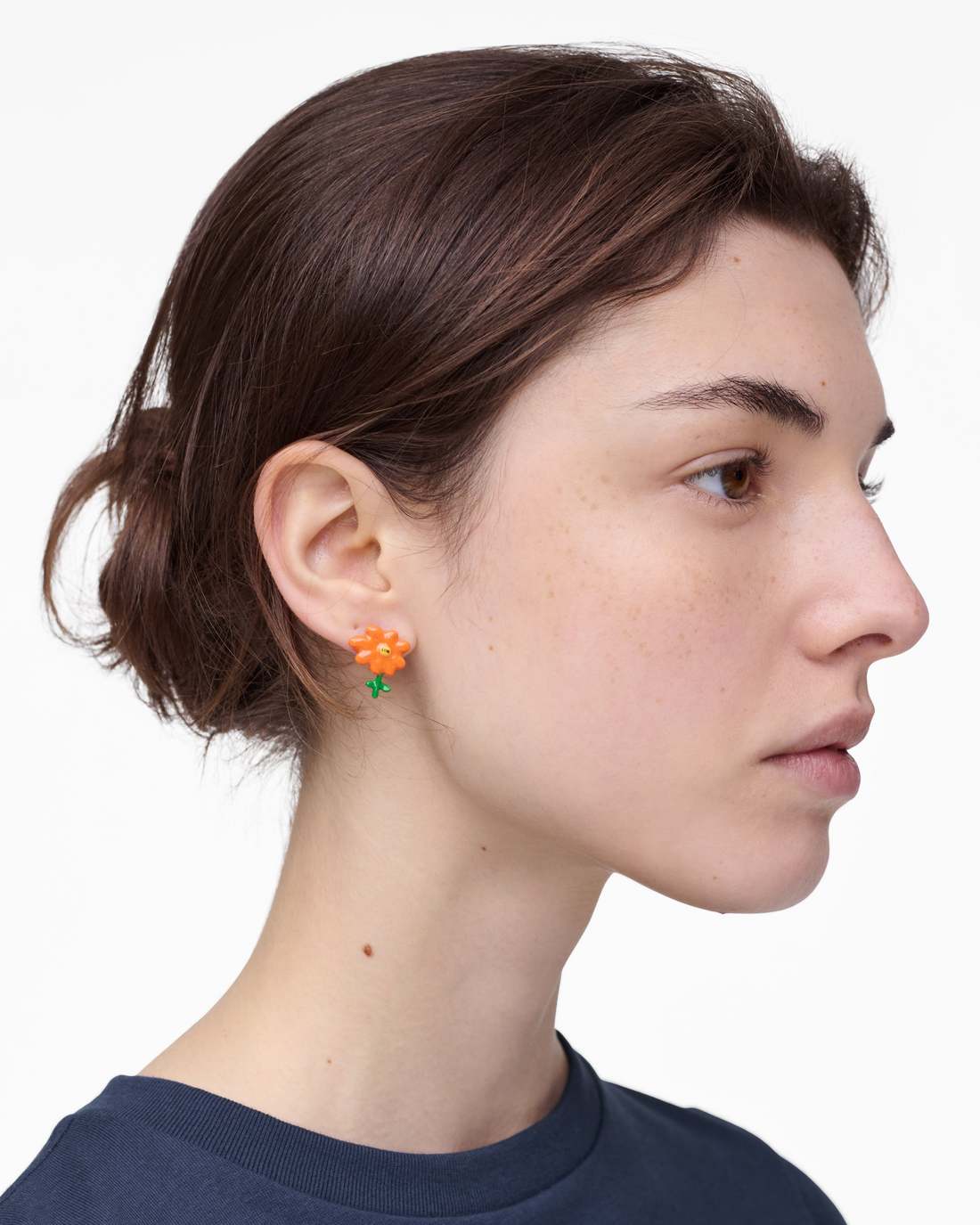 Marc Jacobs David Shrigley X Marc Jacobs Joy Flower Stud Earrings Silver/Orange