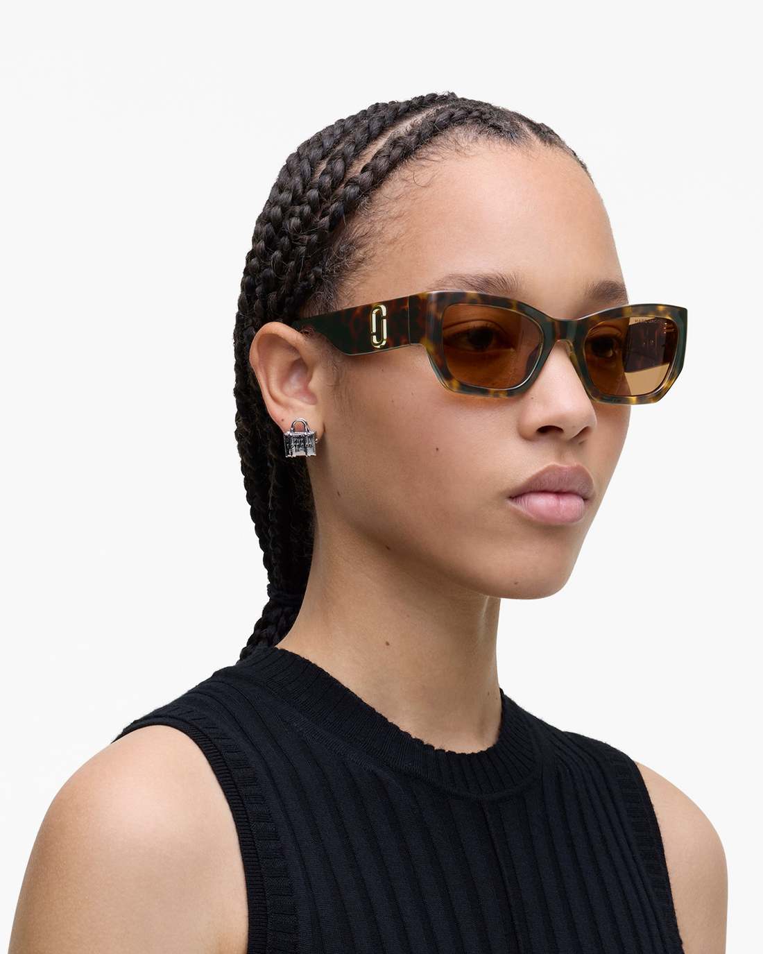 Marc Jacobs The J Marc Square Cat Eye Sunglasses Havana