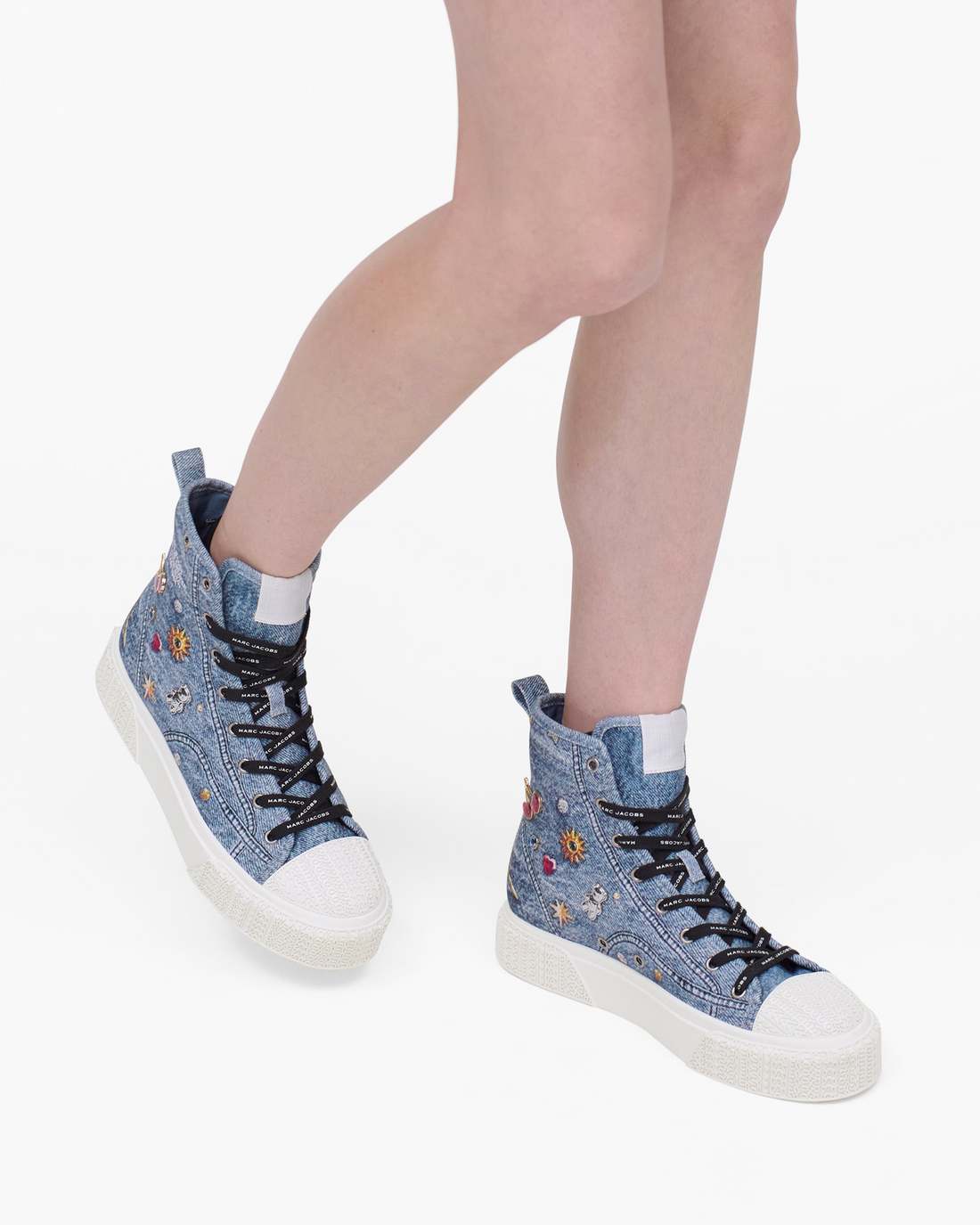 Marc Jacobs The Trinket Charm High Top Sneaker Medium Wash Multi