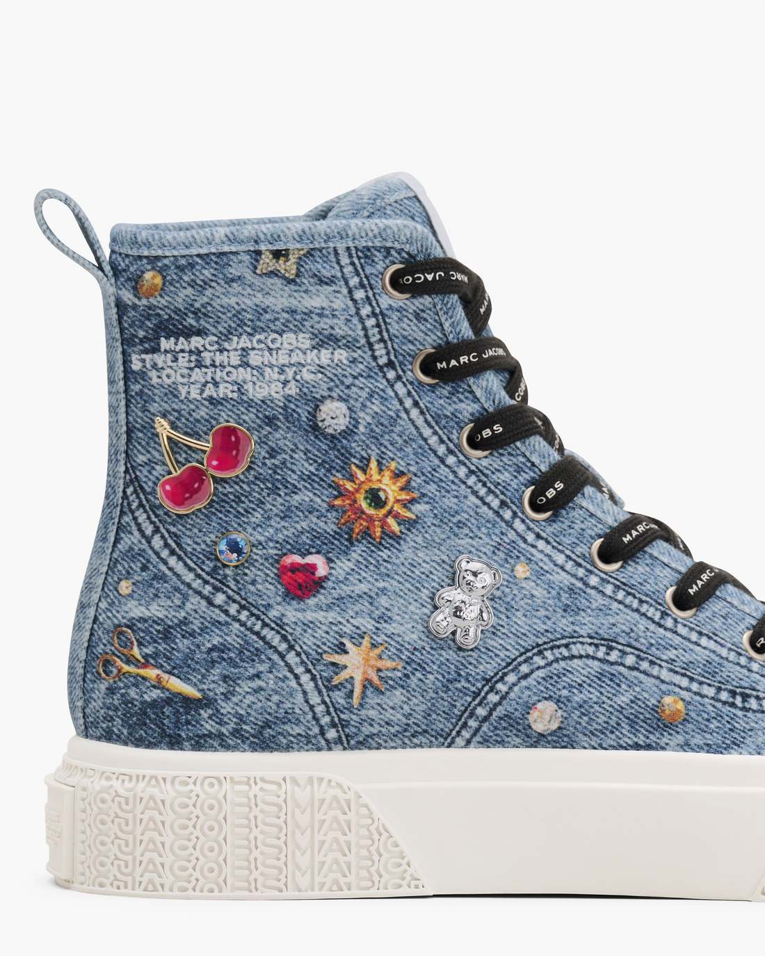 Marc Jacobs The Trinket Charm High Top Sneaker Medium Wash Multi