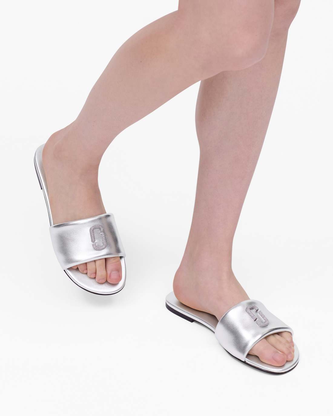 Marc Jacobs The Pave Snapshot Slide Silver