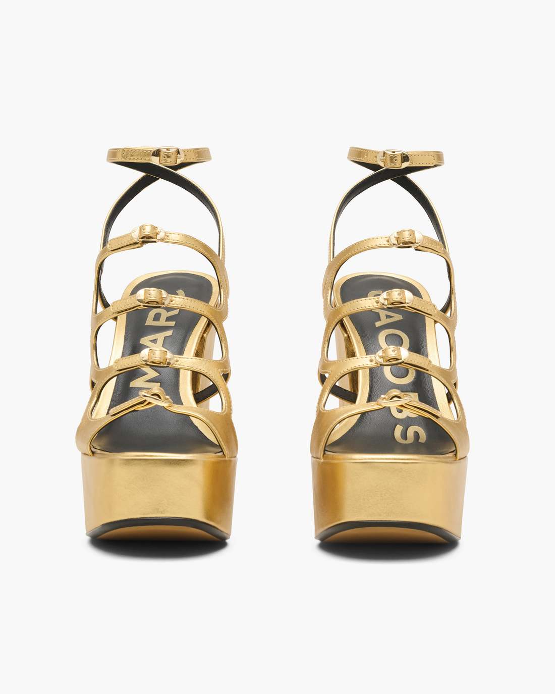 Marc Jacobs The Metallic Leather Kiki Platform Sandal Gold