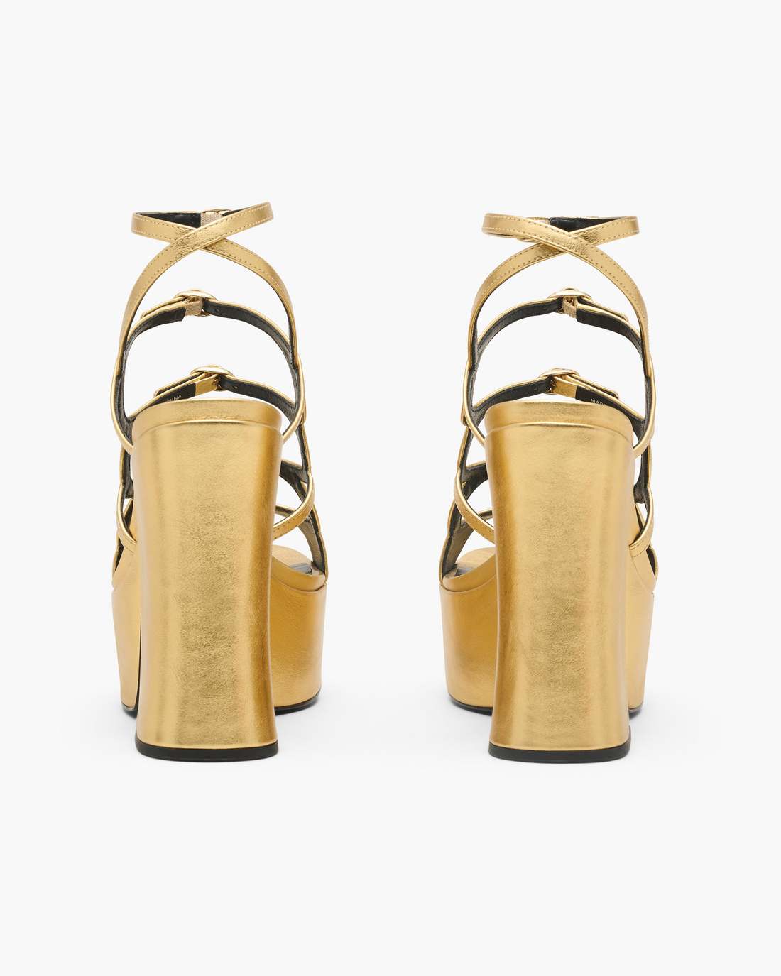 Marc Jacobs The Metallic Leather Kiki Platform Sandal Gold