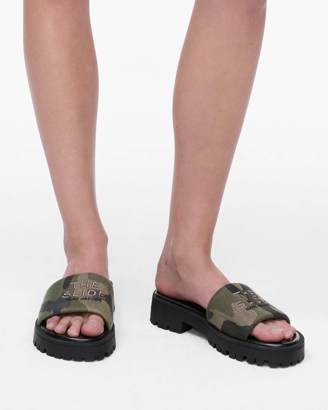 Marc Jacobs The Camo Jacquard Lug Sole Slide Camo Multi