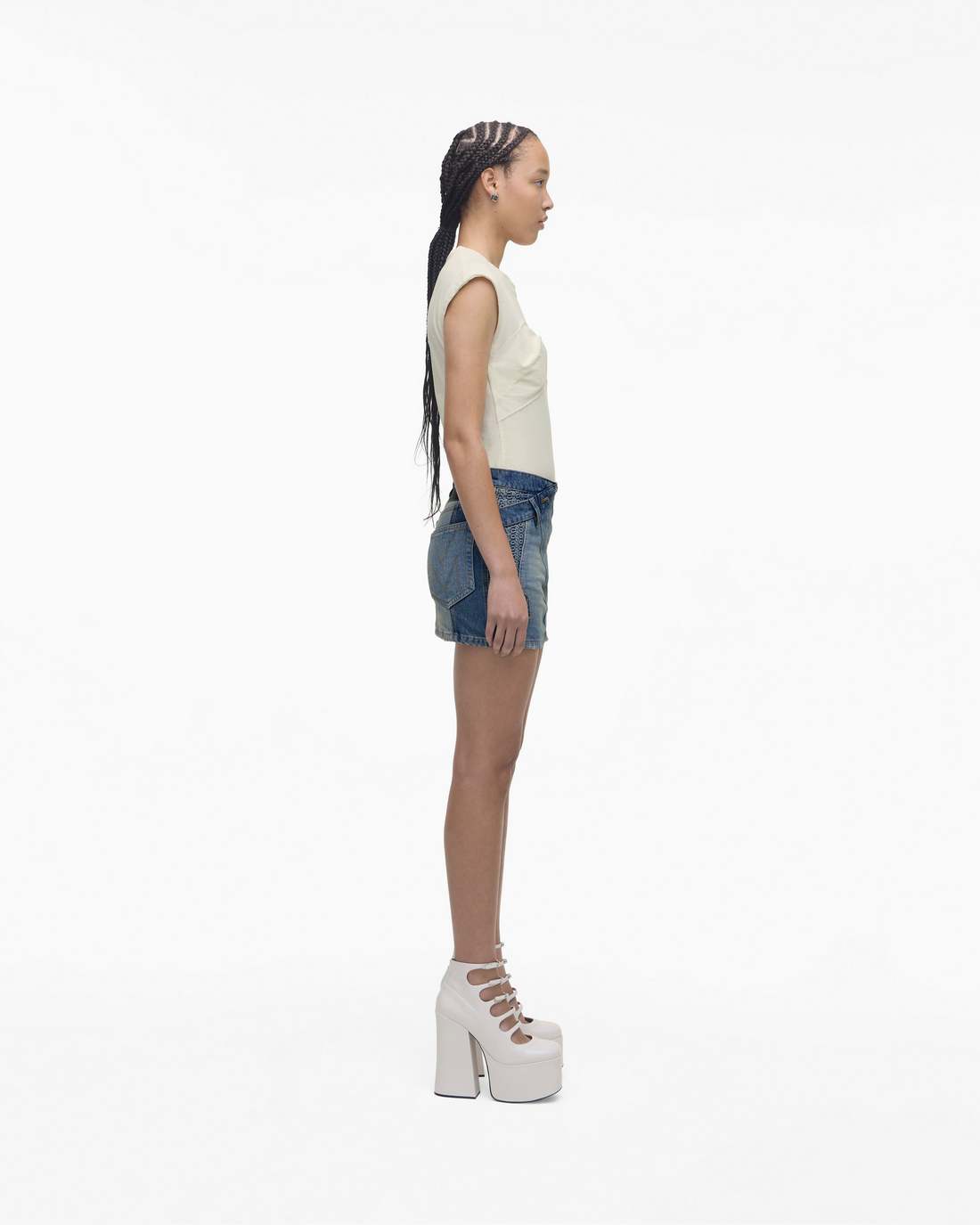 Marc Jacobs The Patent Leather Kiki Ankle Boot White