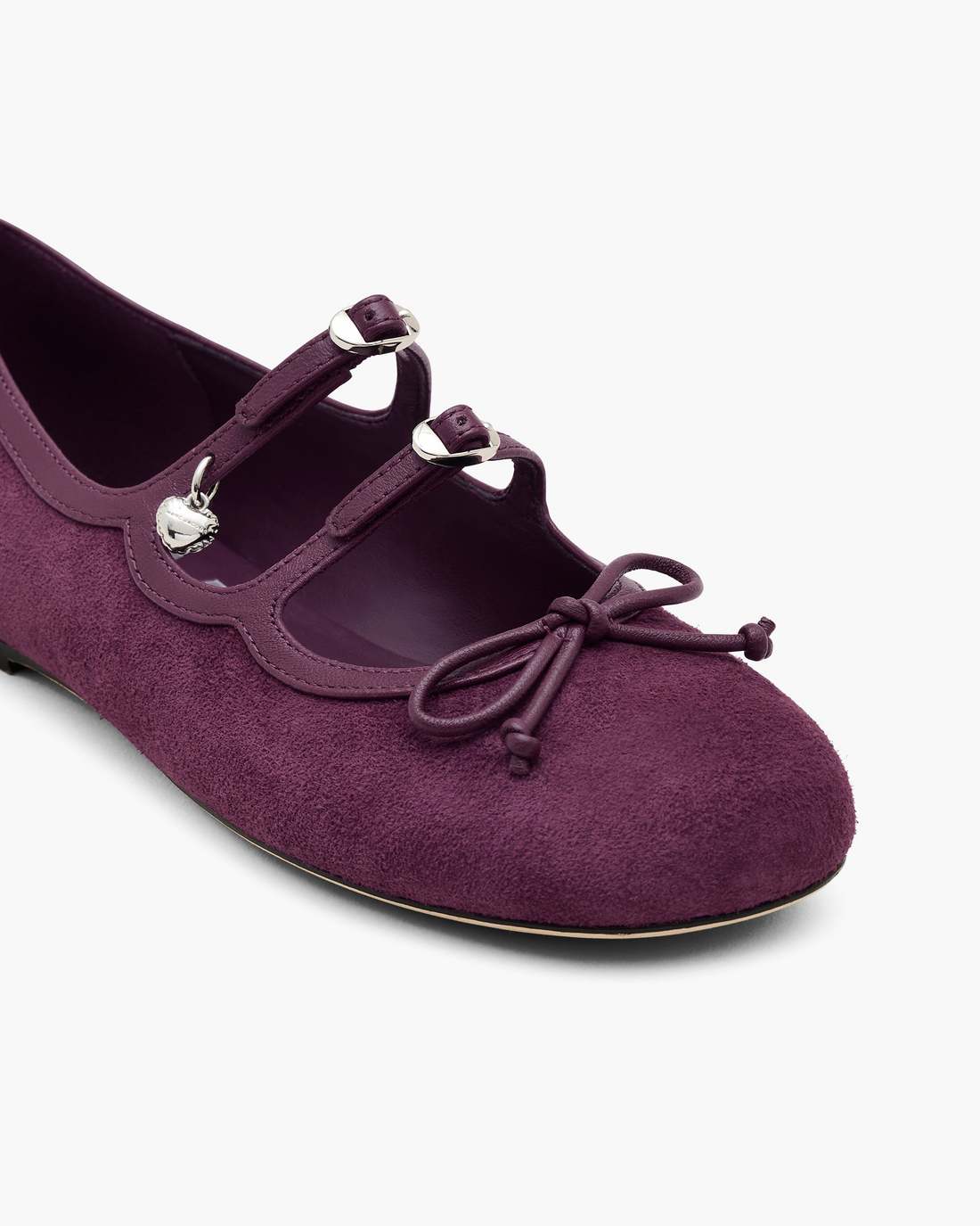 Marc Jacobs The Suede Kiki Ballerina Dark Plum