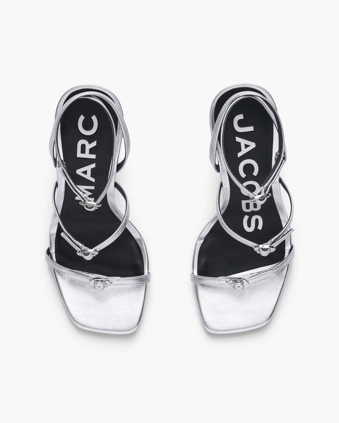 Marc Jacobs The Metallic Leather Daisy Heel Silver