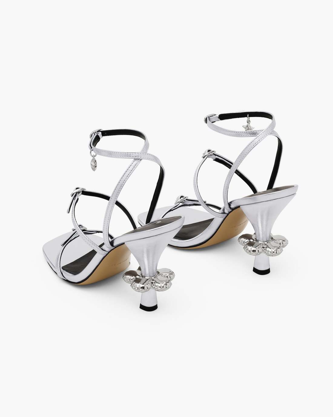 Marc Jacobs The Metallic Leather Daisy Heel Silver