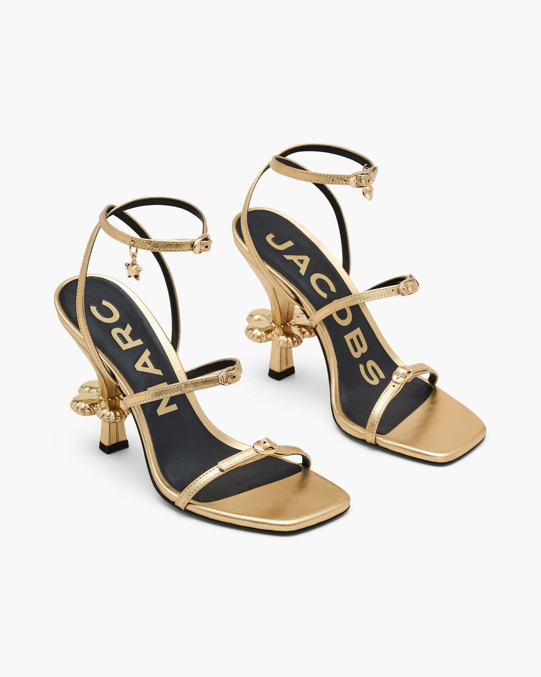 Marc Jacobs The Metallic Leather Daisy Heel Gold