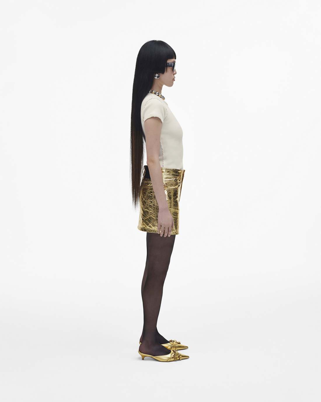 Marc Jacobs The Emma Kitten Heel Shiny Gold