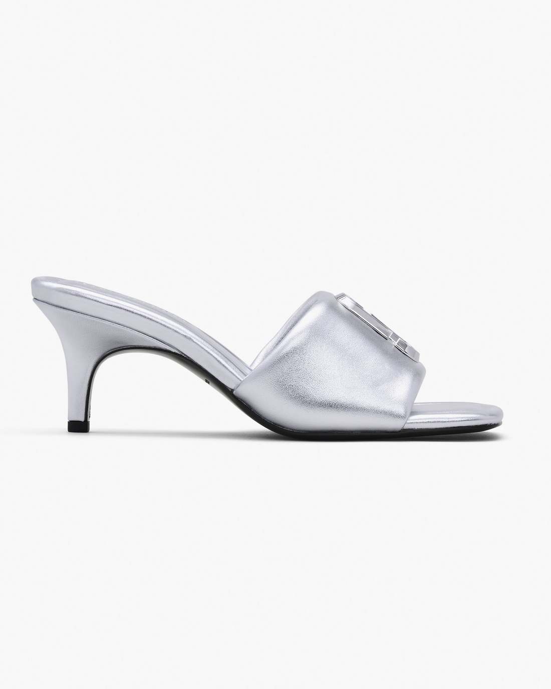 Marc Jacobs The Metallic J Marc Heeled Sandal Silver