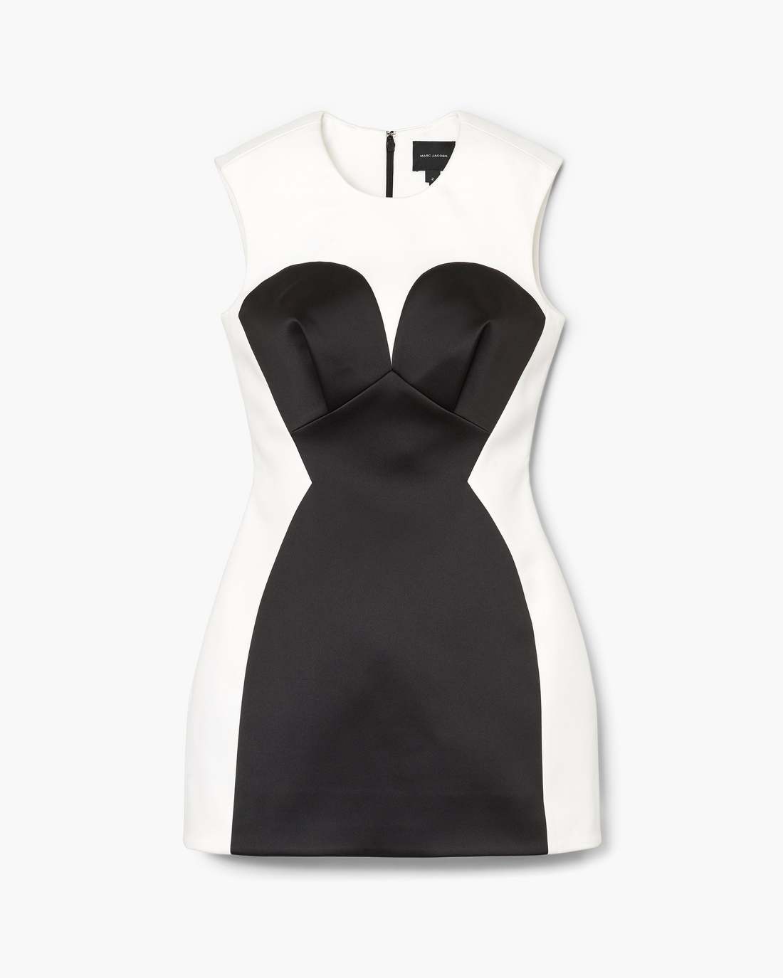 Marc Jacobs Seamed Up Satin Dress Black/White