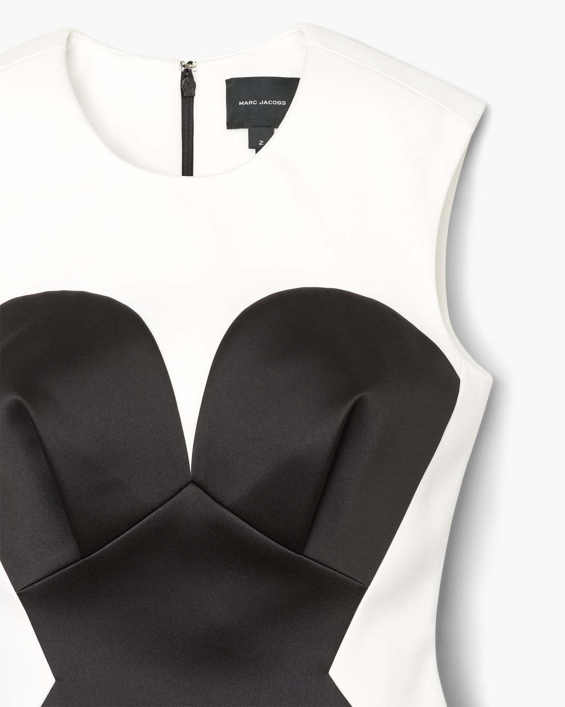 Marc Jacobs Seamed Up Satin Dress Black/White
