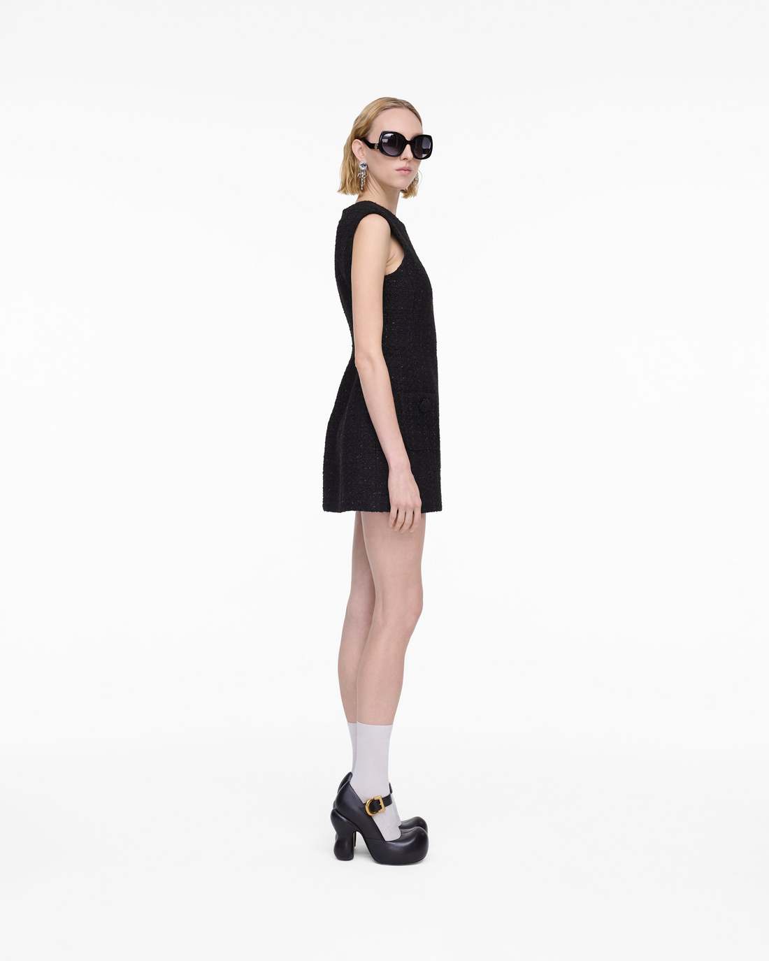 Marc Jacobs Sculptural Tweed Dress Black