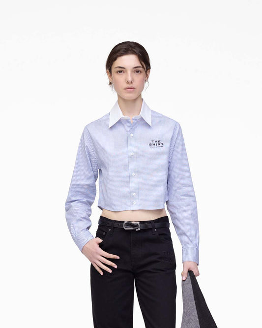 Marc Jacobs The Cropped Femme Shirt Blue Multi