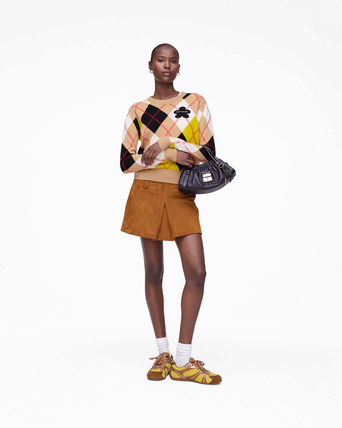 Marc Jacobs Suede Box Pleat Mini Skirt Copper